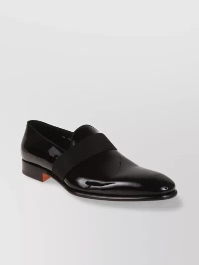Santoni Tapered Toe Patent Leather Loafers