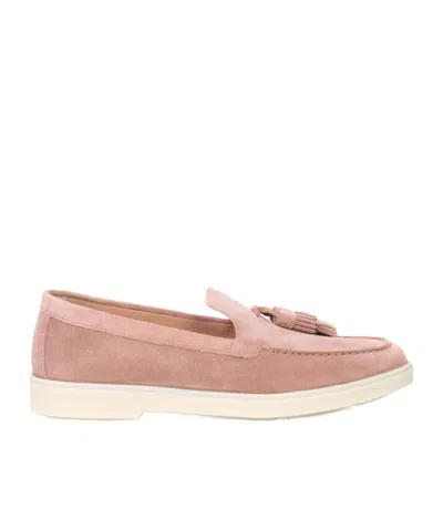 Santoni Tassel-detail Suede Loafers In Pink