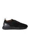 Santoni Technical-knit Runner Sneakers In Black