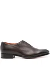 Santoni Textured Leather Oxford Shoes In Brown