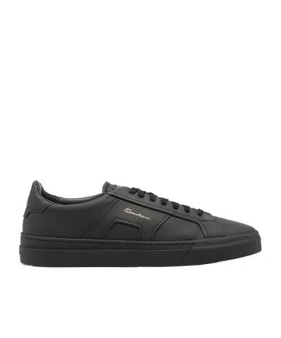 Santoni Tie Low Upper Board Shoes In Black