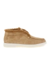 Santoni Tonal-stitching Leather Loafers In Nude