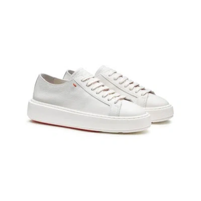 SANTONI SANTONI TUMBLED LEATHER SNEAKER