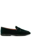 Santoni Velvet Slip-on Slippers In Green
