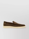 Santoni Detroit Contrast-sole Suede Loafers In Green