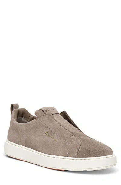 Santoni Victor Slip-on Sneaker In Beige