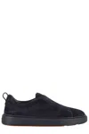 Santoni Suede Sneakers In Blue
