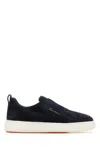 Santoni Victory Logo-printed Slip-on Sneakers In Blue