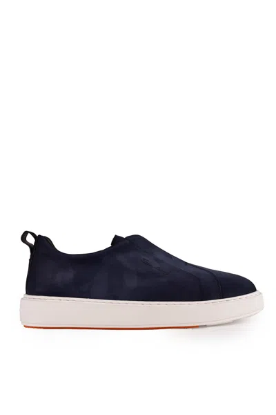 SANTONI VICTORY-FEHU59 LACELESS SNEAKERS IN LEATHER