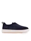 Santoni Victory-fehu59 Laceless Sneakers In Leather In Blue