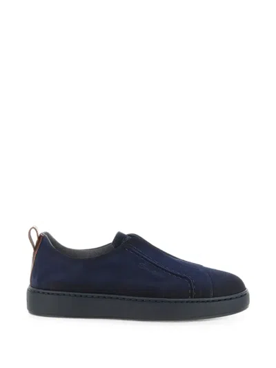Santoni Victory Leather Slip-on Sneakers In Yellow