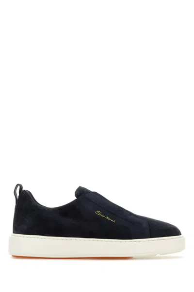 SANTONI VICTORY LOGO-PRINTED SLIP-ON SNEAKERS