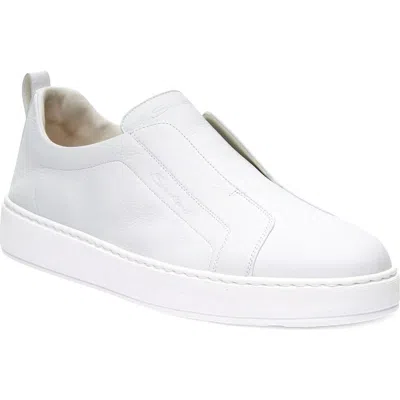 Santoni Panelled Slip-on Sneakers In White