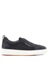 Santoni Victory Logo-printed Slip-on Sneakers In Blue