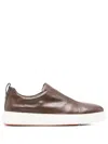 Santoni Mens Clean Icon Victory Leather Low-top Trainers Grey In Multi