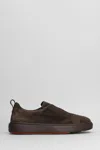Santoni Victory Sneakers In Brown Suede In Brown