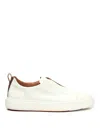Santoni Slip-on Sneakers With Calf Leather And Durable Rubber Sole In White