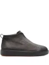Santoni "mid Victory" Ankle Boots With Round Toe In Gray