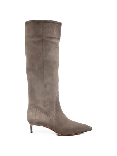 Santoni Viola Suede Boots In Brown
