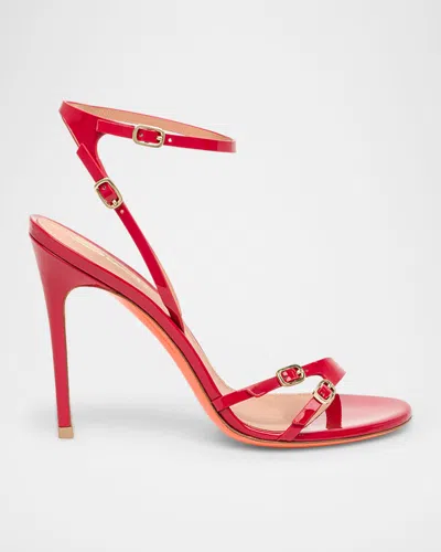 Santoni Virna Patent Buckles Strappy Sandals