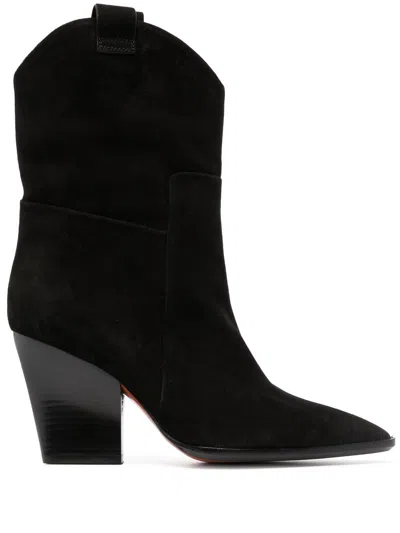 Santoni Western 90mm Ankle Boots In Schwarz