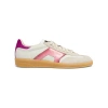 Santoni White And Violet Leather And Suede Dbs Oly Sneaker In Purple