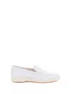 Santoni White Leather Moccasin In White
