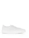 Santoni Leather Sneakers With Double Buckle-inspired Sides In White