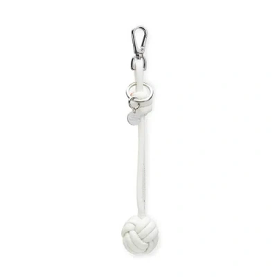 Santoni White Leather Sphere Charm Puro White