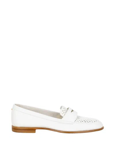 Santoni White Loafers