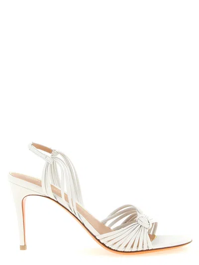 Santoni White Open Round Toe Heels
