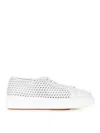 Santoni Woman Sneakers Off White Size 8 Leather In White