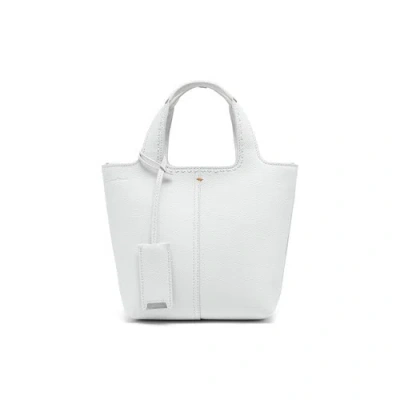 Santoni White Tumbled Leather Handbag