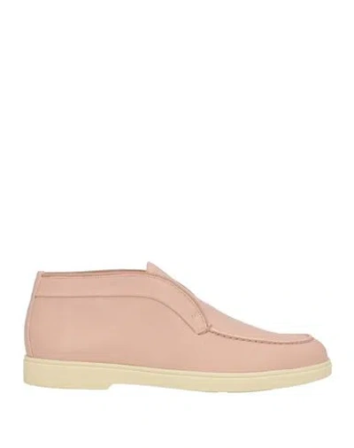 Santoni Woman Ankle Boots Antique Rose Size 11 Leather In Pink