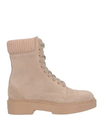 Santoni Woman Ankle Boots Beige Size 6 Leather