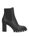 Santoni Woman Ankle Boots Black Size 11 Leather In Black