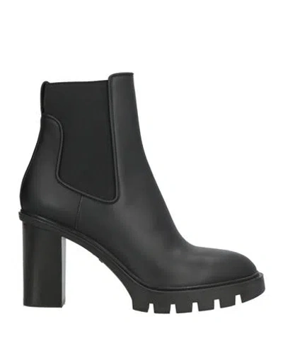 Santoni Woman Ankle Boots Black Size 11 Leather