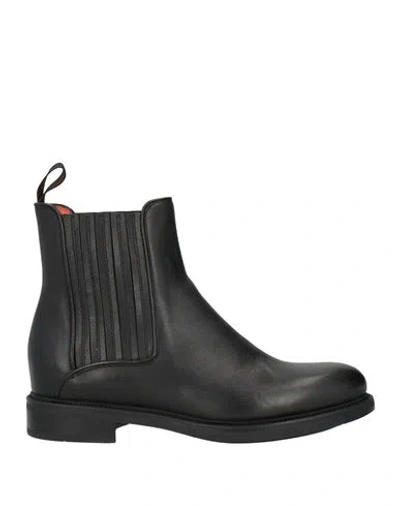 Santoni Woman Ankle Boots Black Size 5.5 Leather