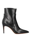 Santoni Woman Ankle Boots Black Size 5.5 Leather In Black