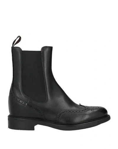 SANTONI SANTONI WOMAN ANKLE BOOTS BLACK SIZE 5.5 LEATHER