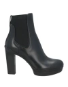 Santoni Woman Ankle Boots Black Size 5.5 Soft Leather In Black