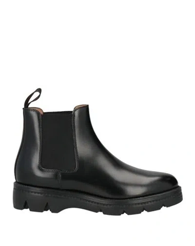 SANTONI SANTONI WOMAN ANKLE BOOTS BLACK SIZE 7 LEATHER