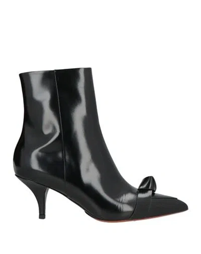 Santoni Woman Ankle Boots Black Size 7 Leather