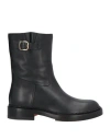 Santoni Woman Ankle Boots Black Size 7 Leather In Black