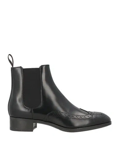 Santoni Woman Ankle Boots Black Size 7.5 Leather