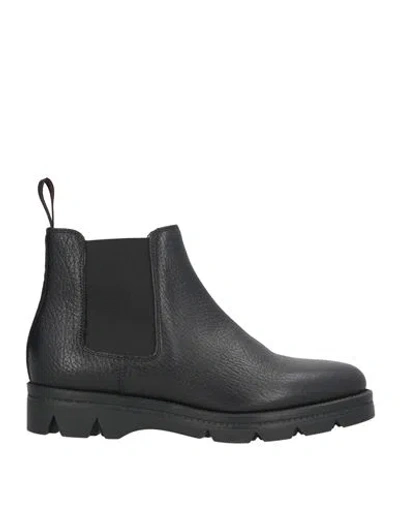 Santoni Woman Ankle Boots Black Size 7.5 Leather