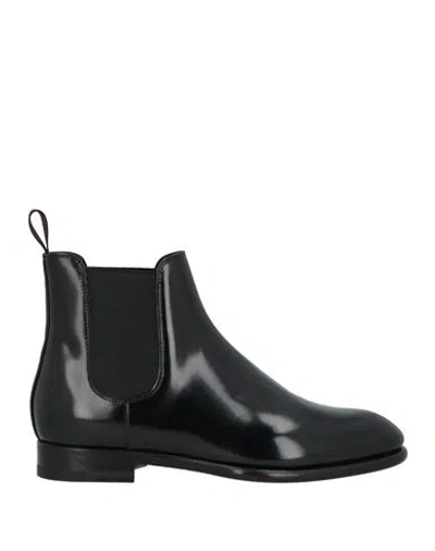 Santoni Woman Ankle Boots Black Size 7.5 Leather