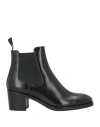 Santoni Woman Ankle Boots Black Size 8 Leather In Black