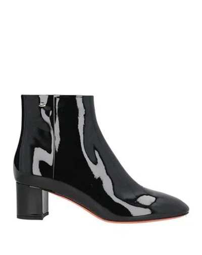 Santoni Woman Ankle Boots Black Size 8 Leather