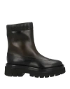 Santoni Woman Ankle Boots Black Size 8 Leather In Black